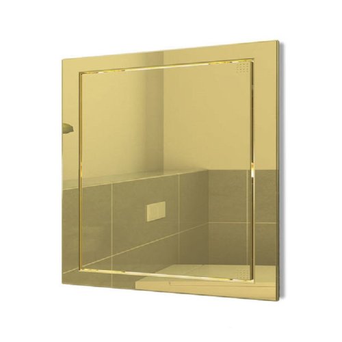 Люк-дверца ревизионная ERA 218х218 с фланцем 196х196 декор. Gold АБС фото Люк-дверца ревизионная ERA 218х218 с фланцем 196х196 декор. Gold АБС картинка